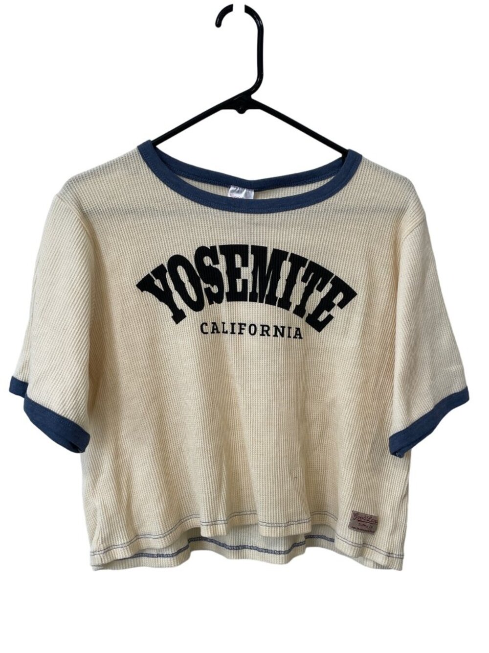 Good Land Supply Co Yosemite California Cropped Tshirt Women XL Waffle Knit NEW